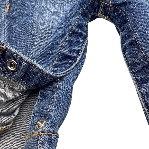 Carter's Baby Girl Overalls 3M Bib Pocket Floral Ruffle Snap Closure Denim Blue - Picture 6 of 16